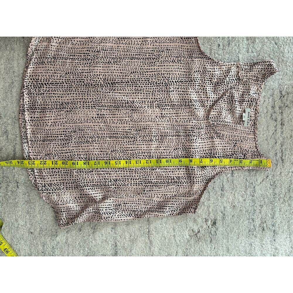 Anne Klein Pink Black Animal Print Sleeveless Blouse Tank Top Women’s Medium - Picture 13 of 14